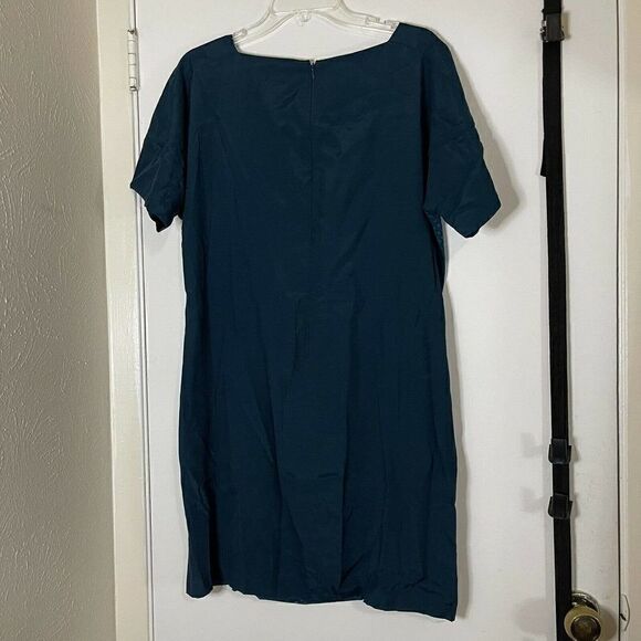NEW! Club Monaco Blue teal Square Neck Archmand Mini dotted Dress size 4 $195 - Picture 4 of 7